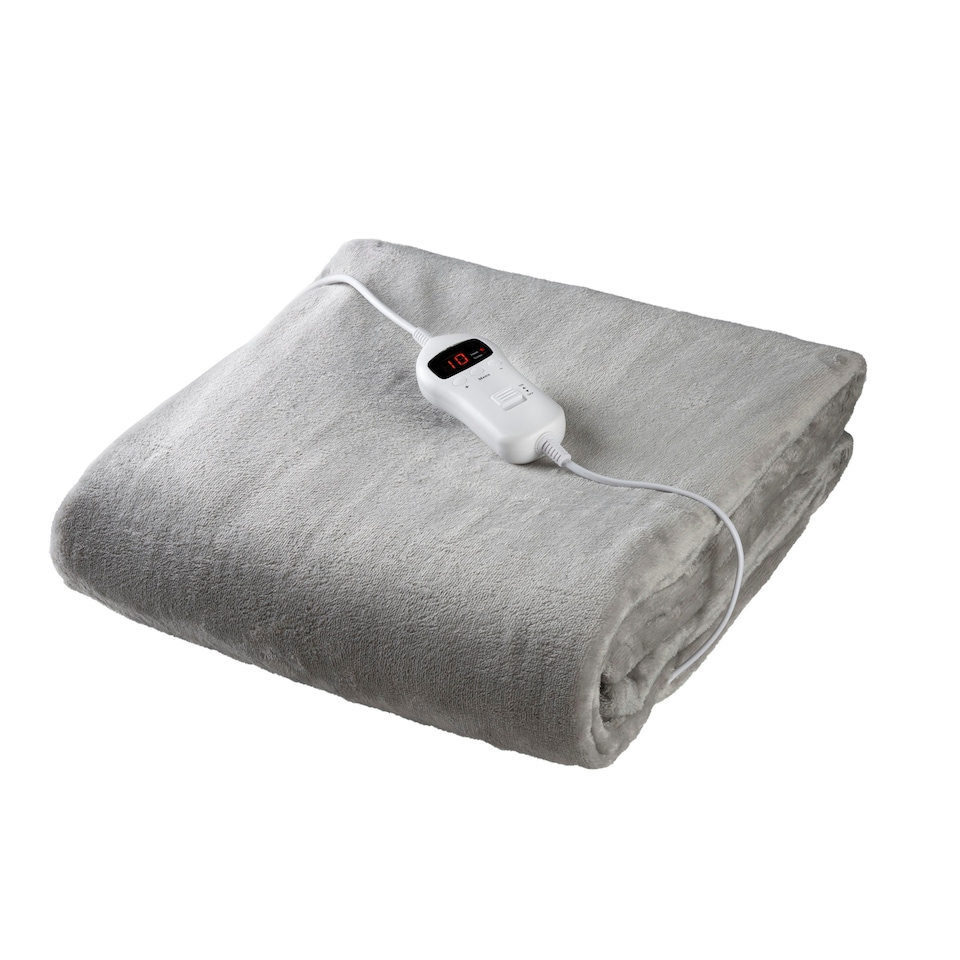 image 1 of Sensio Home Luxury Heated Throw Electric Blanket, Flannel Fleece, 10 Heat Settings & Timer Digital Remote