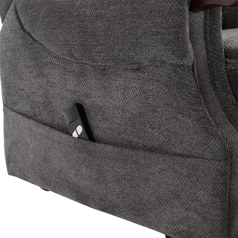 image 1 of Halton Electric Fabric Heavy Duty Single Motor Rise Recliner Lift Mobility Chair (Charcoal)