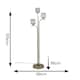 image 3 of ValueLights Amelie Gold 3 Arm Floor Lamp with Smoked Ribbed Glass Shades Gold