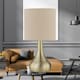 image 7 of Set of 2 Romana - Antique Brass Touch Table Lamp with Linen Shades