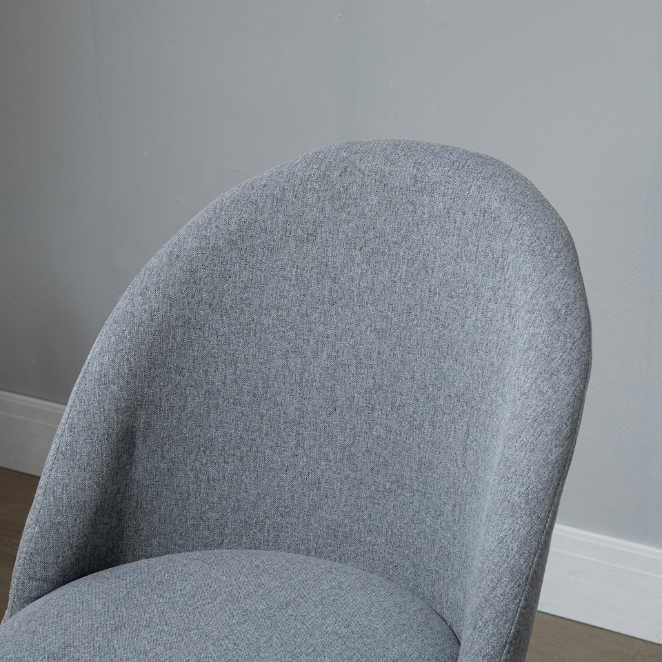 image 1 of Vinsetto Draughtsman Chair Home Office Ergonomic 5 Wheels Padded Seat Grey