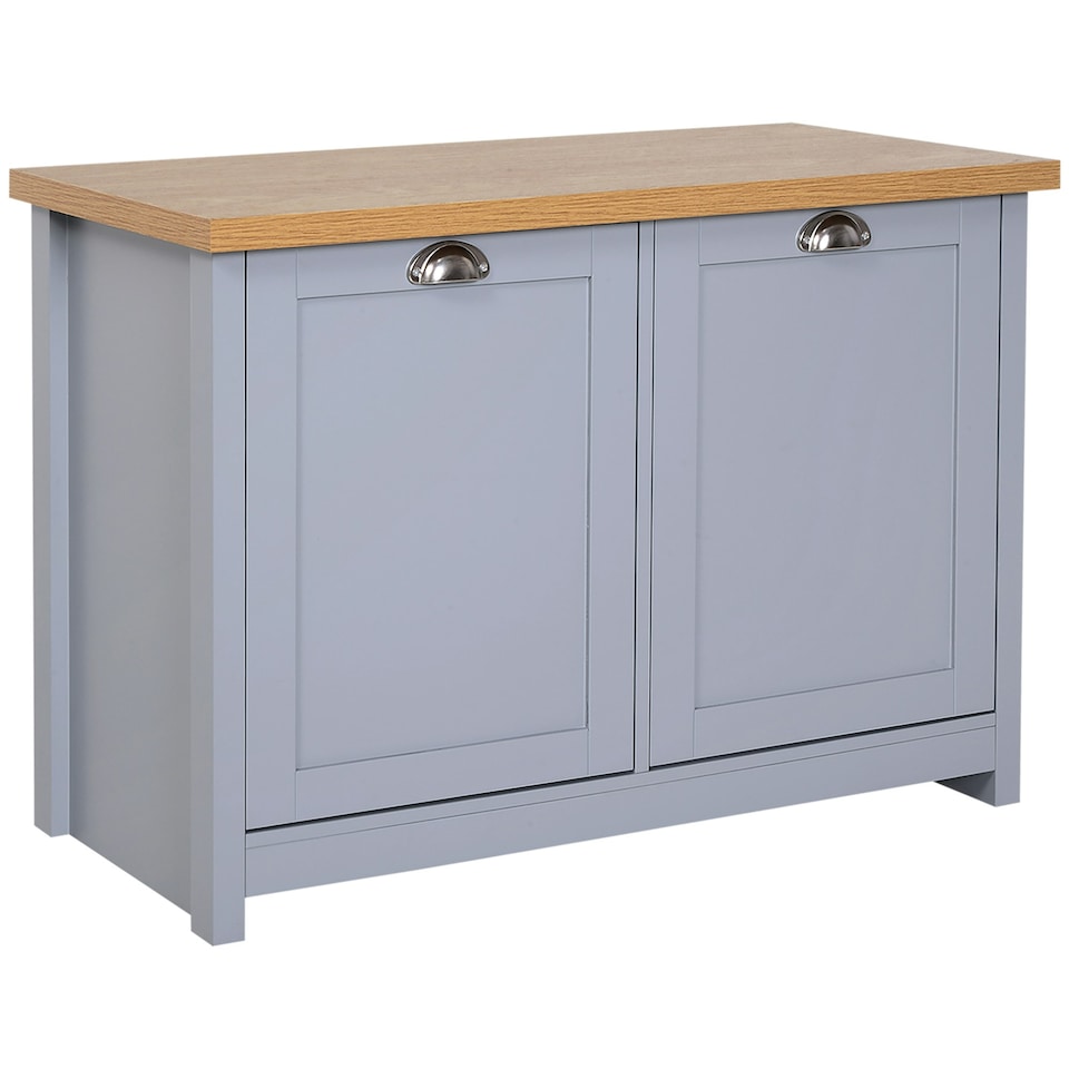 image 1 of HOMCOM Shoe Cabinet 4 Storage Units Wood Effect Top Entryway