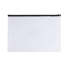 Pack of 12 A6 Clear Zippy Bags with Black Zip