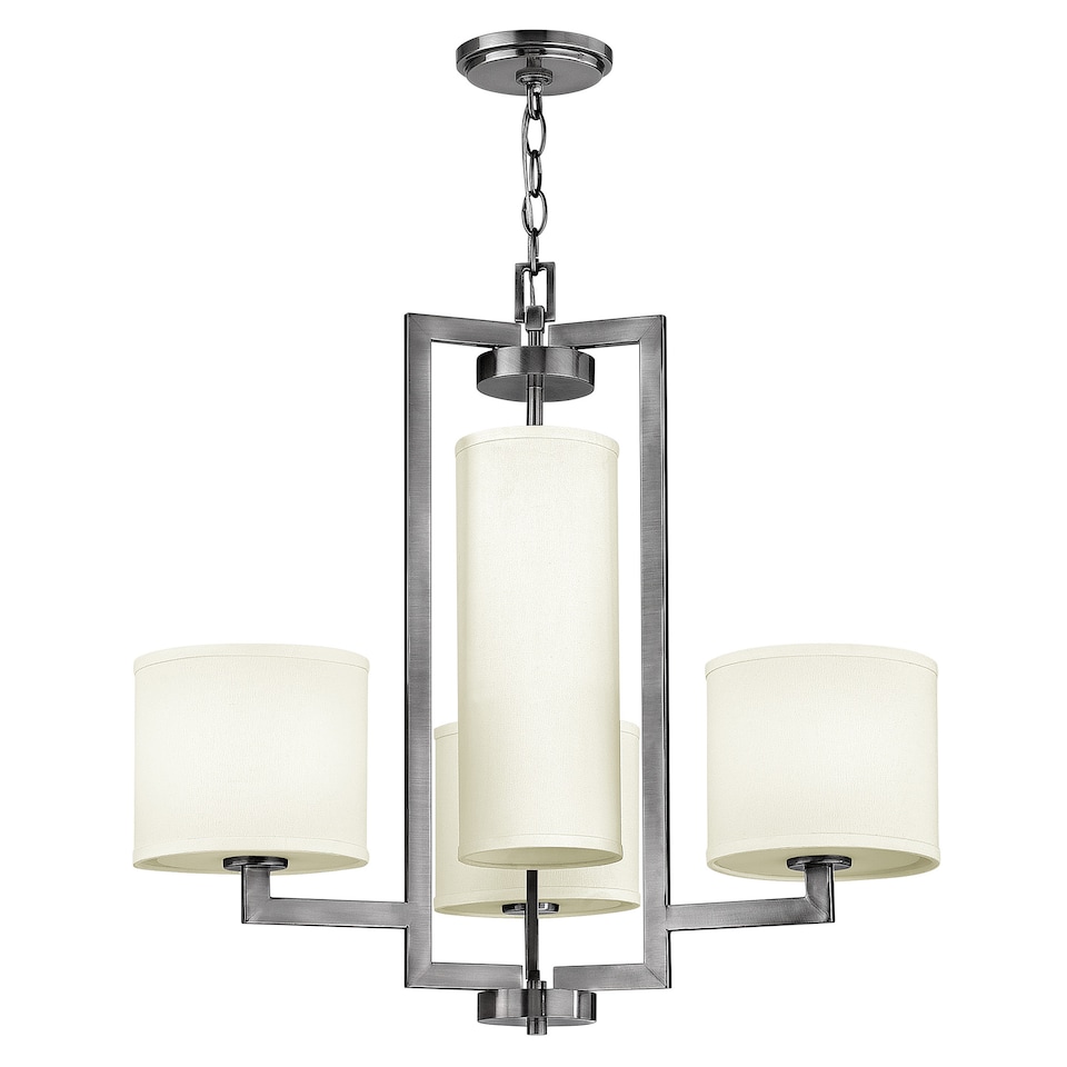 Hampton 4 Light Multi Arm Ceiling Pendant Chandelier Antique Nickel, E27