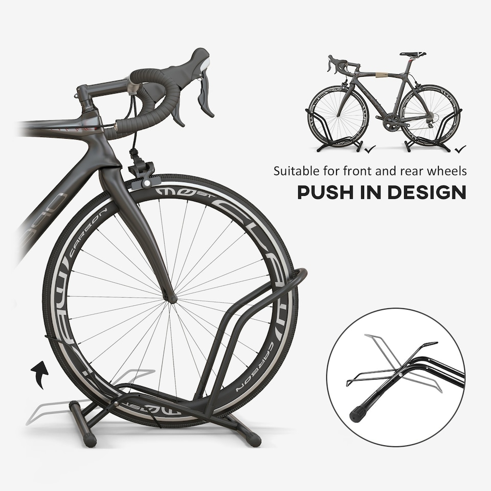 image 1 of SPORTNOW Bike Stand Bicycle Storage Rack for Indoor Garages Flat Use