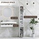image 3 of kleankin Slim Bathroom Cabinet, Toilet Roll Storage w/ Shelves, Light Grey | Grey | White | 180H x 20W x 20D cm