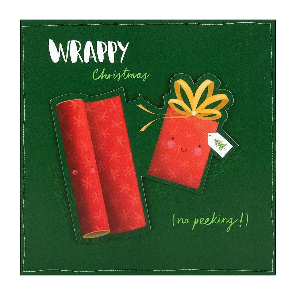 image 1 of Hallmark Christmas Card 'Wrappy Christmas'- Small Square