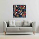 image 2 of Bright Red & Orange Tropical Flowers & Plants (Canvas Print) 114 x 114 x 4cm