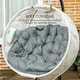 image 8 of Outsunny Hanging Egg Chair Outdoor Indoor Swing Chair, Folding Basket Grey