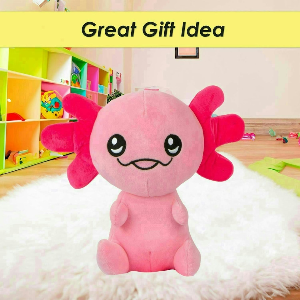 image 1 of Axolotl Soft Toy Cute Plushie Huggable Cuddly Stuffed Toy 25cm Pink