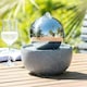 image 5 of Primrose Eclipse Silver Stainless Steel Sphere Water Feature with Lights 23cm