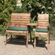 image 1 of Three Seat Companion Set Straight with Cushions - W262 x D74 x H98 - Fully Assembled - Green