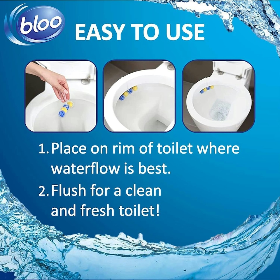image 1 of Bloo Power Active Toilet Rim Block Fresh Flowers Anti-Limescale 3 x 50g, 5 packs | Multi | 5 Pack | 5