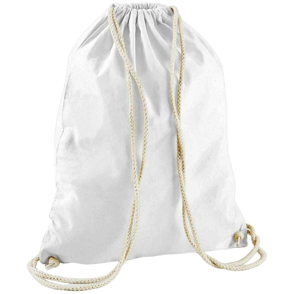 Westford Mill Cotton Drawstring Bag - White - One Size White | One Size