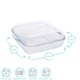 image 7 of Argon Tableware Optical Square Glass Oven Dishes with Lid - 24cm x 21cm - Pack of 2 | Clear | Clear | 24cm x 21cm