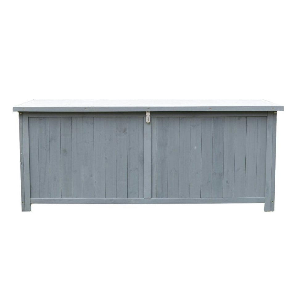 Large Grey Wooden Garden Storage Box Outdoor Storage Cabinet 600L