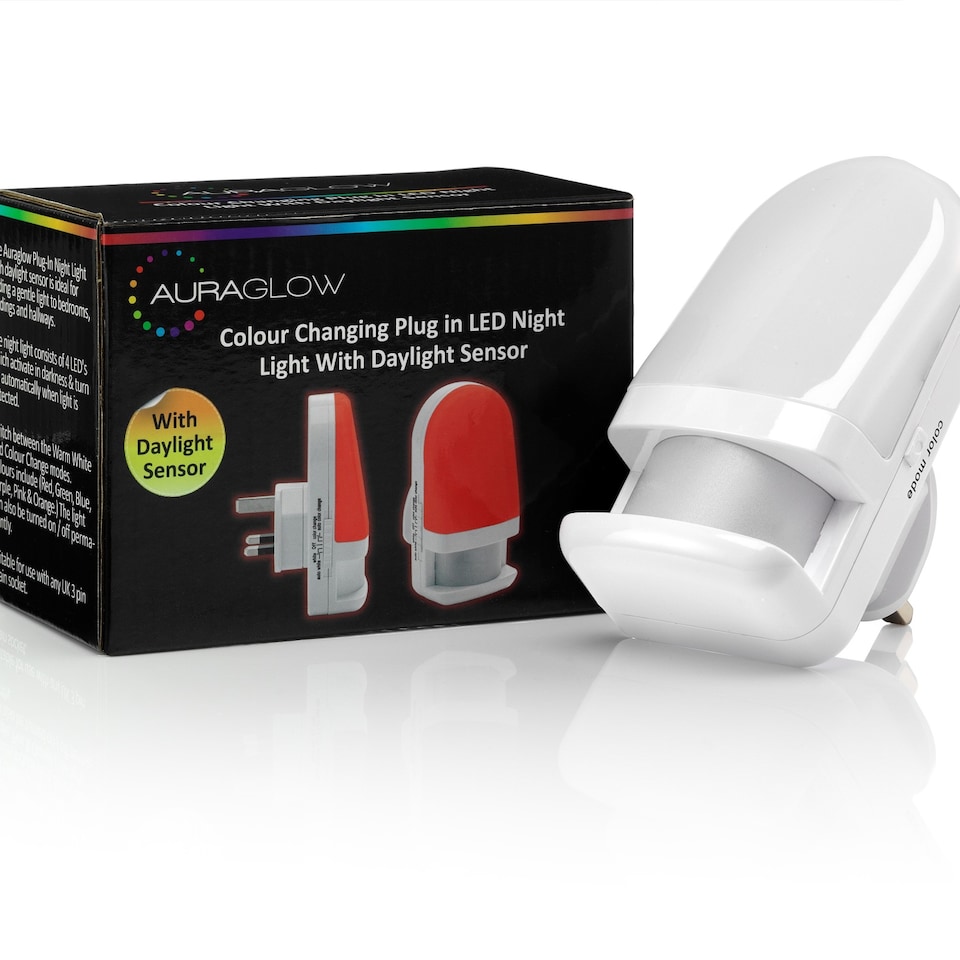 image 1 of Auraglow Plug In Colour Changing LED Night Light - Daylight sensor