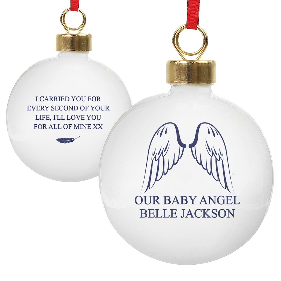 image 1 of Personalised Angel Wings Bauble