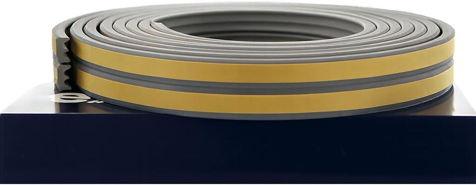 image 1 of Exitex Self Adhesive E Strip Seal 5m Draught Proofing Rubber, Seals Gaps 2mm to 4mm | Grey