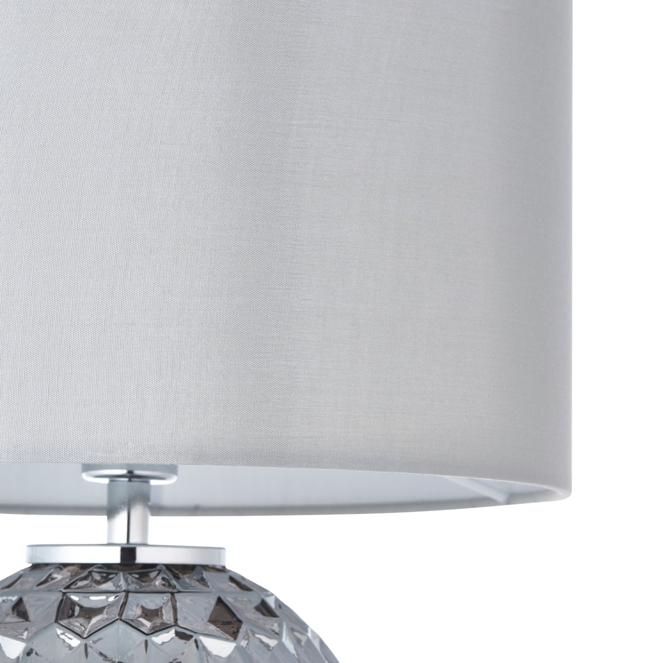 image 1 of Deanna - Smokey Grey Tinted Glass 41cm Table Lamp