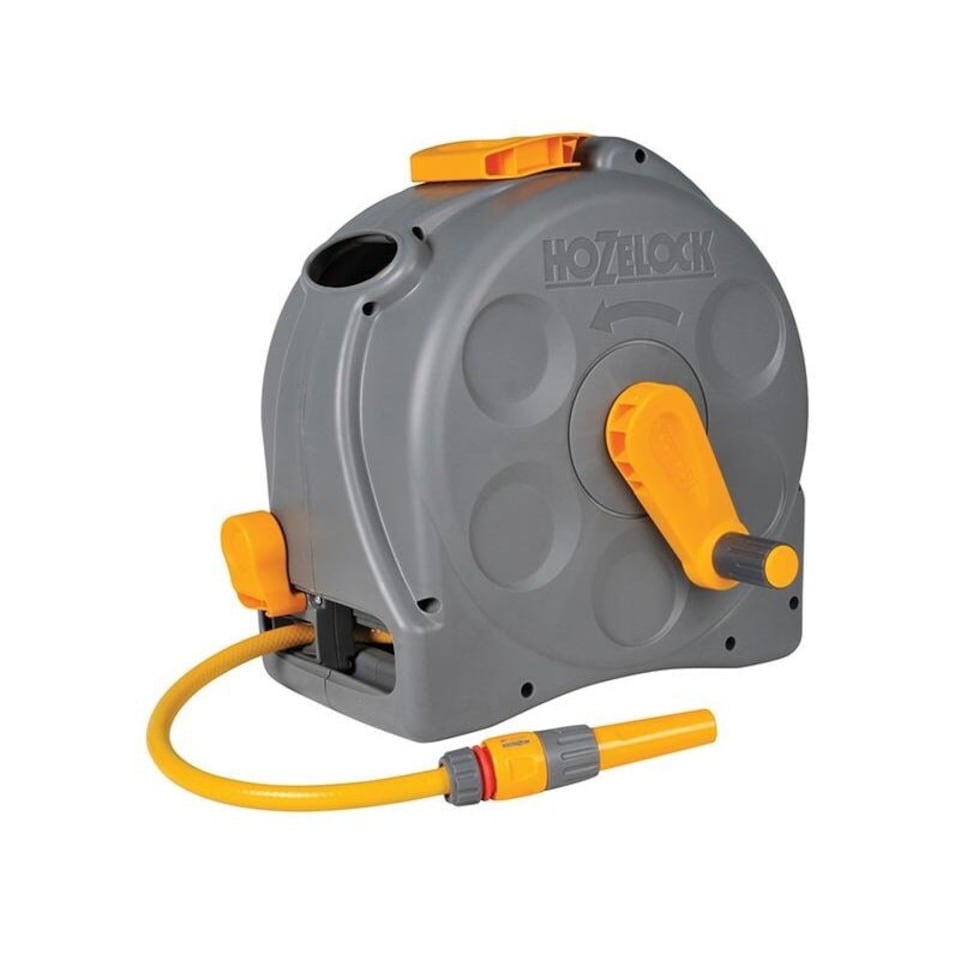 image 1 of Hozelock 2415 25m 2-in-1 Compact Hose Reel + 25m Of Starter Hose - Multi Colour - One Size | Multi