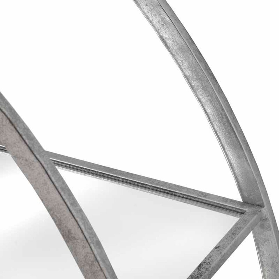 image 1 of Large Circular Wall Hanging Multi Shelf - Metal/Glass - L22 x W92 x H92 cm - Silver