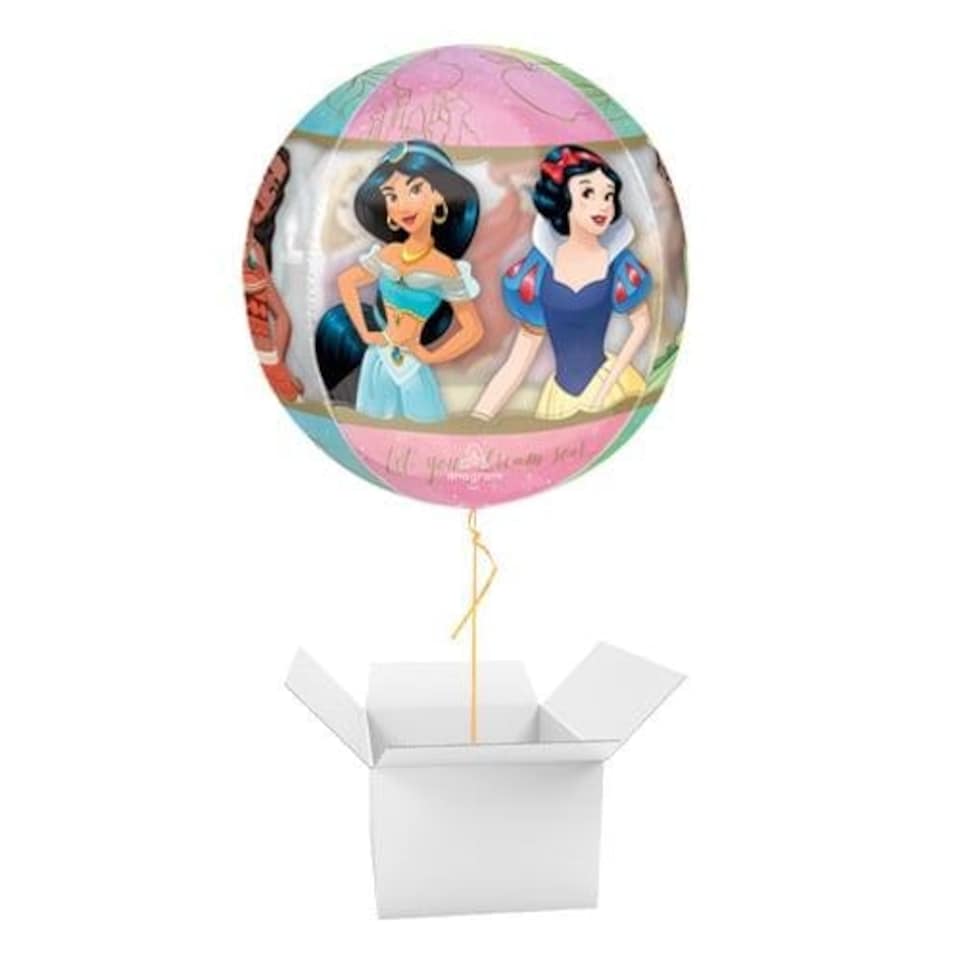 image 1 of Disney Princess See-Through Orbz Foil Helium Balloon - Inflated Balloon in a Box Multi