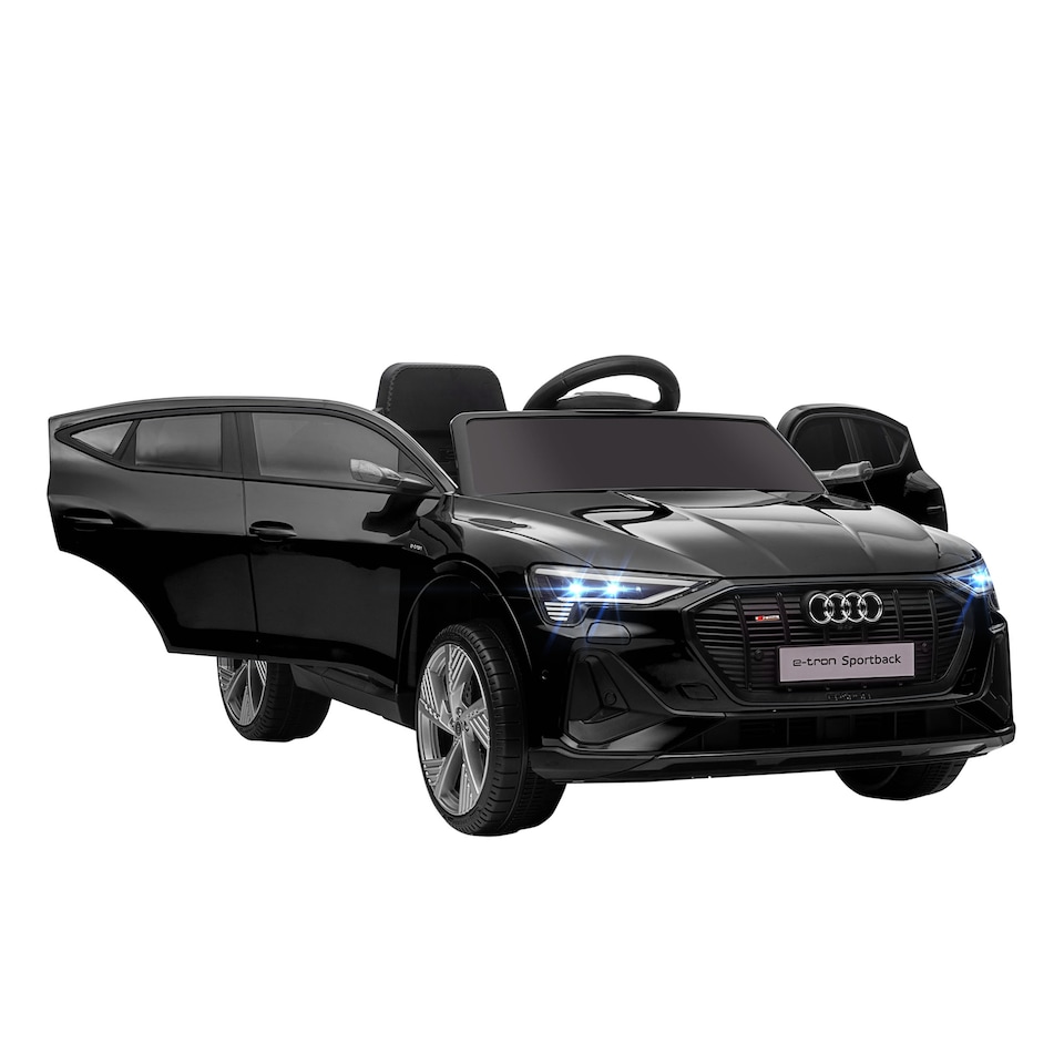 image 1 of HOMCOM Audi E-tron Licensed 12V Kids Electric Ride on, Electric Car for Kids, with Parental Remote, Music Lights MP3, Suspension Wheels, for 3-5 Years, Black
