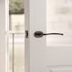 image 4 of Golden Grace 5 Pairs Indiana Style Modern in Door Handles on Round Rose in Polished Black Nickel Finish with Spindle and Fixings Black