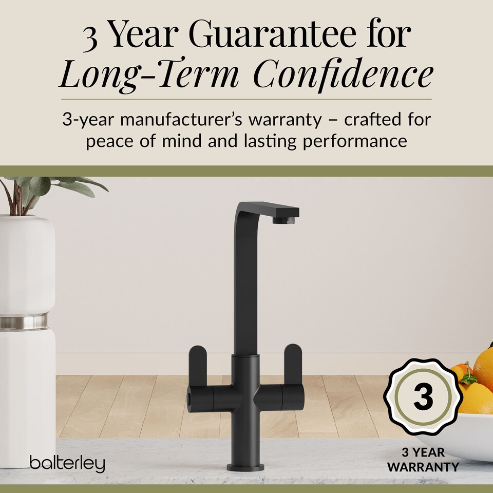 image 1 of Chara Kitchen Sink Mono Mixer Tap - Matt Black Dual Lever Handle | Black | Matt Black | 1