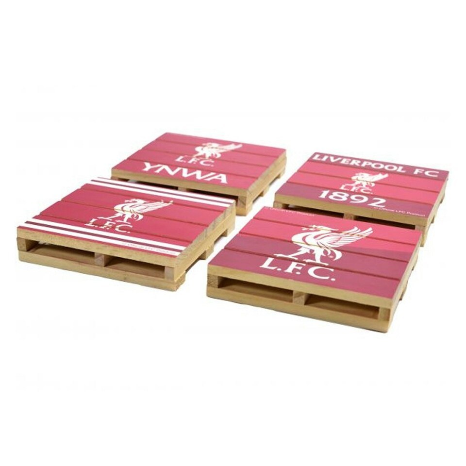 image 1 of Liverpool FC Pallet Coaster Set (Pack of 4) - Red/White - One Size