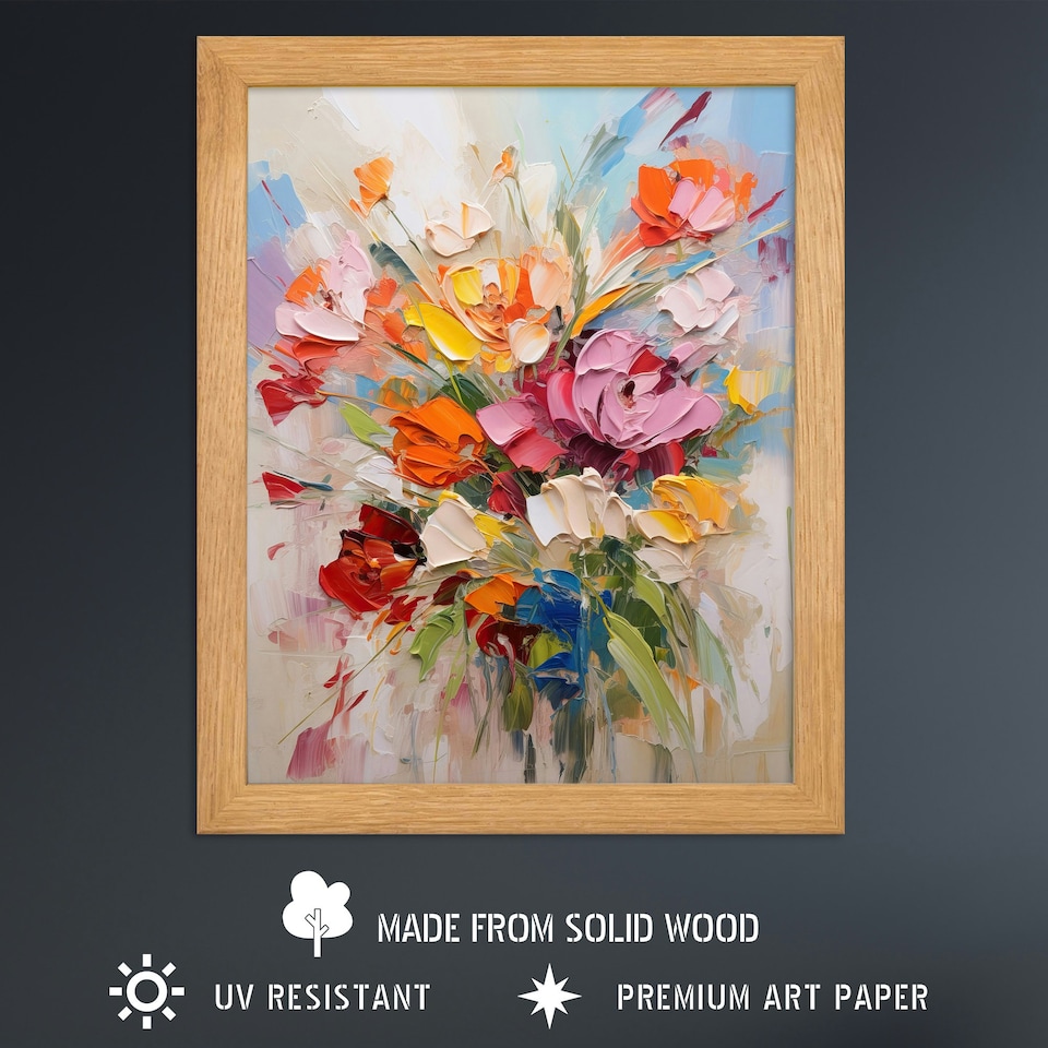 image 1 of Wildflower Explosion Bright Floral Wood Framed Wall Art Print