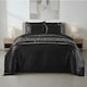 image 2 of Shimmer Duvet Cover Set Luxury Bedding with Elegant Metallic Finish | Black | Super King