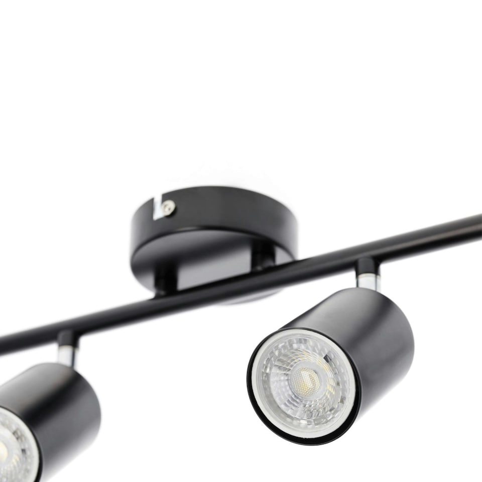 image 1 of CGC JACK Black Four Head GU10 Ceiling Spot Bar Light Black