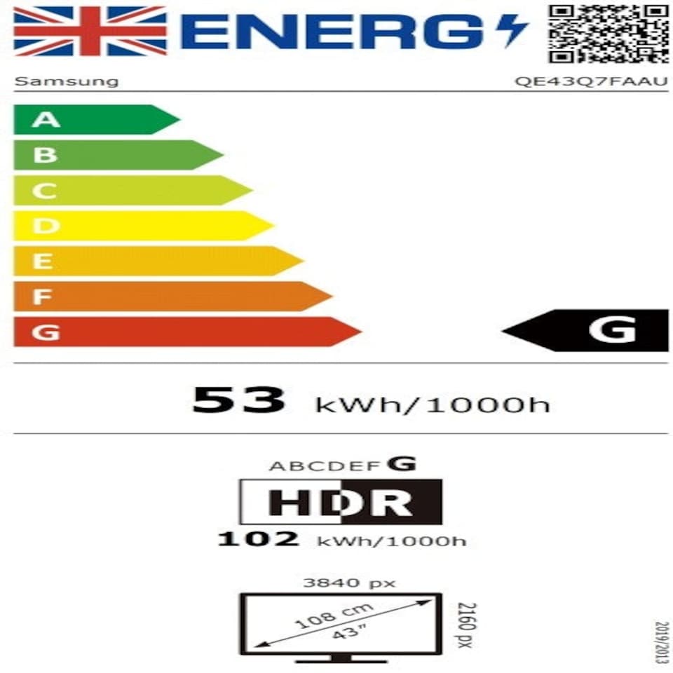 image 1 of Samsung Q7F 43 inch 4K Ultra HD QLED HDR Smart TV - QE43Q7FA