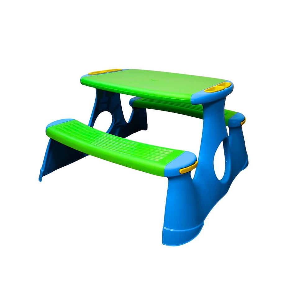 image 1 of 48cm Kids Outdoor Garden Patio Plastic Picnic Table and Bench