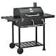 image 1 of Charcoal BBQ Grill Smoker Trolley with Shelves, Bottle Opener and Wheels