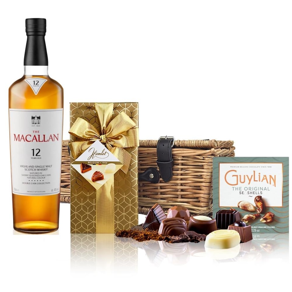 image 1 of Macallan 12 Year Old Double Cask Single Malt Whisky and Chocolates Hamper 70cl 40% abv