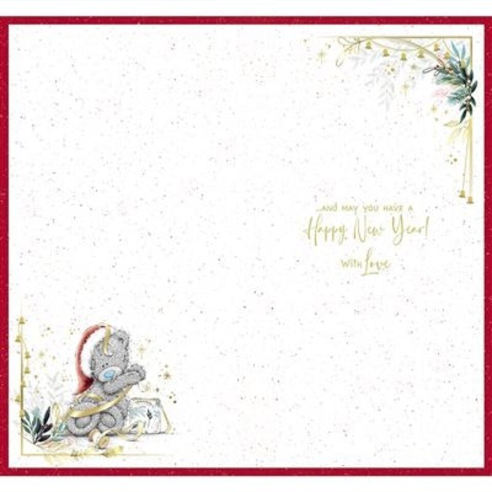 image 1 of Bear Pulling Big Present Open Christmas Card
