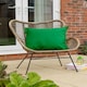 image 2 of Waterproof Outdoor Garden Cushion Covers Patio Cushion Cover Cases Square Pack Of 4 45cm X 45cm Green | Dark Green