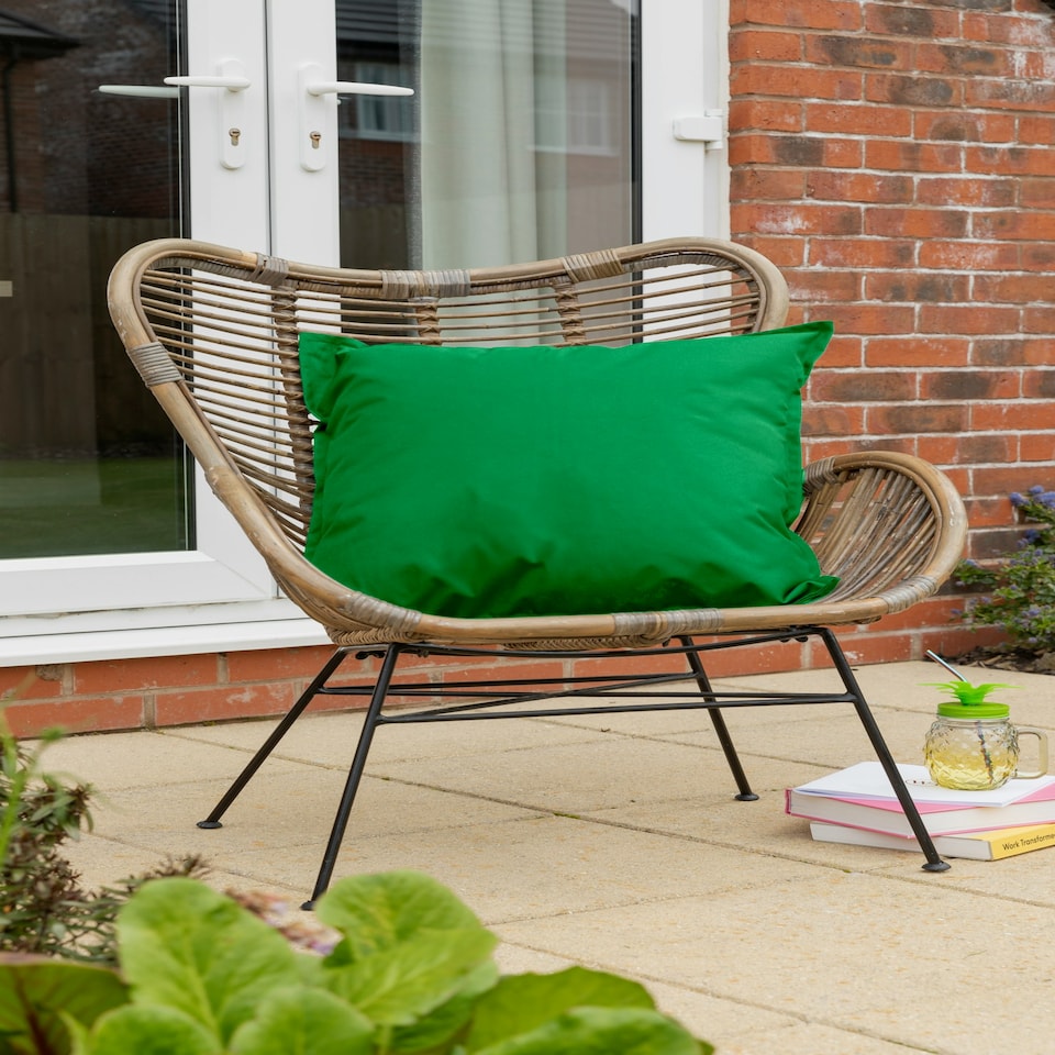 image 1 of Waterproof Outdoor Garden Cushion Covers Patio Cushion Cover Cases Square Pack Of 4 45cm X 45cm Green | Dark Green
