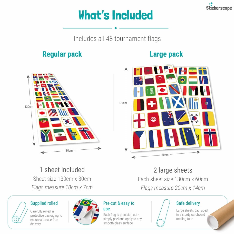 image 1 of Football Tournament Flags Window Sticker Pack