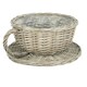 image 3 of Wicker Antique Wash Tea Cup Wicker Basket