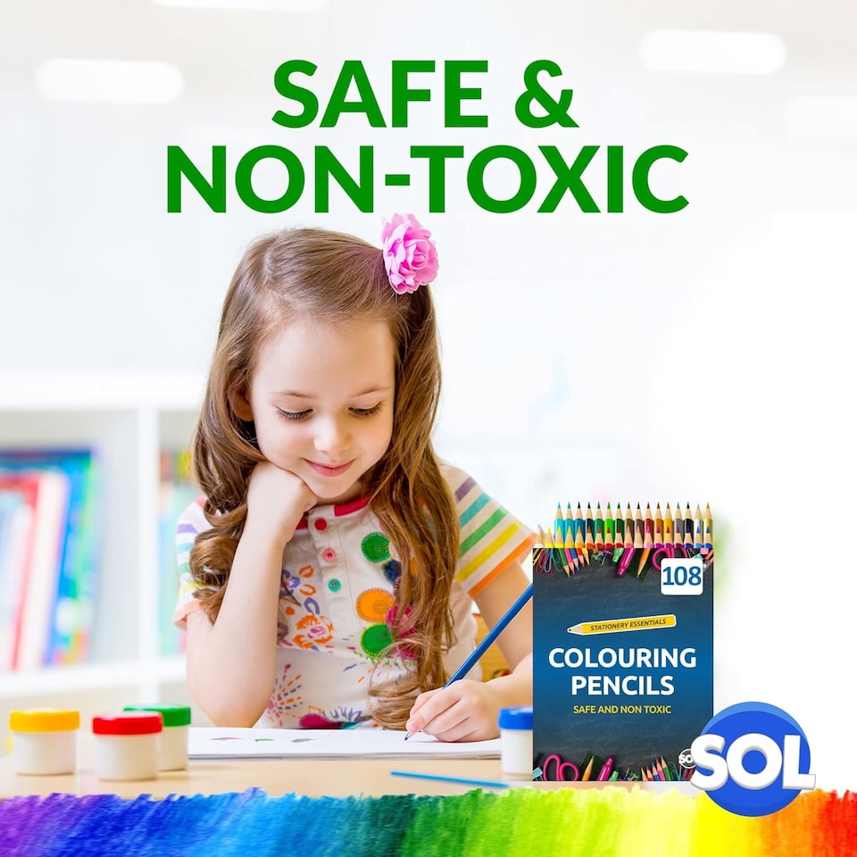 image 1 of 72 Colouring Pencils – Assorted Break-Resistant Artist Pencils for Kids & Adults, Wide Colour Range with Smooth Blending for Art & Crafts