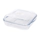 image 1 of Argon Tableware Square Glass Oven Dish with Lid - 24cm x 21cm | Clear | Clear | 24cm x 21cm