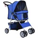image 1 of PawHut Pet Stroller Carrier Foldable Deluxe Jogger Walk Travel Dog Cat Blue