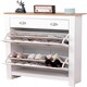 image 1 of Shoe Storage Cabinet with Flip Drawers & Top Drawer  Space-Saving Organizer for Entryway & Bedroom White