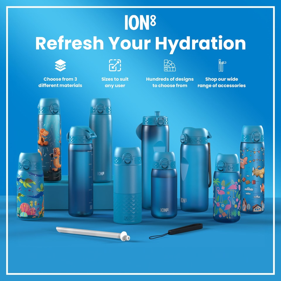 image 1 of Leak Proof 1 Litre Water Bottle, Stainless Steel, 1200ml (40oz) | Blue | Blue | One Size