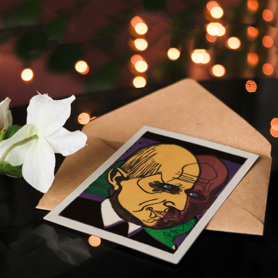 image 1 of Ernst Ludwig Kirchner Art Card Head of Dr Bauer Portrait