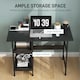 image 4 of HOMCOM Compact Computer Desk with Storage Shelves, Study Table with Bookshelf, PC Table Workstation for Home Office, Study, Easy Assembly, 106 x 51cm, Black | Black